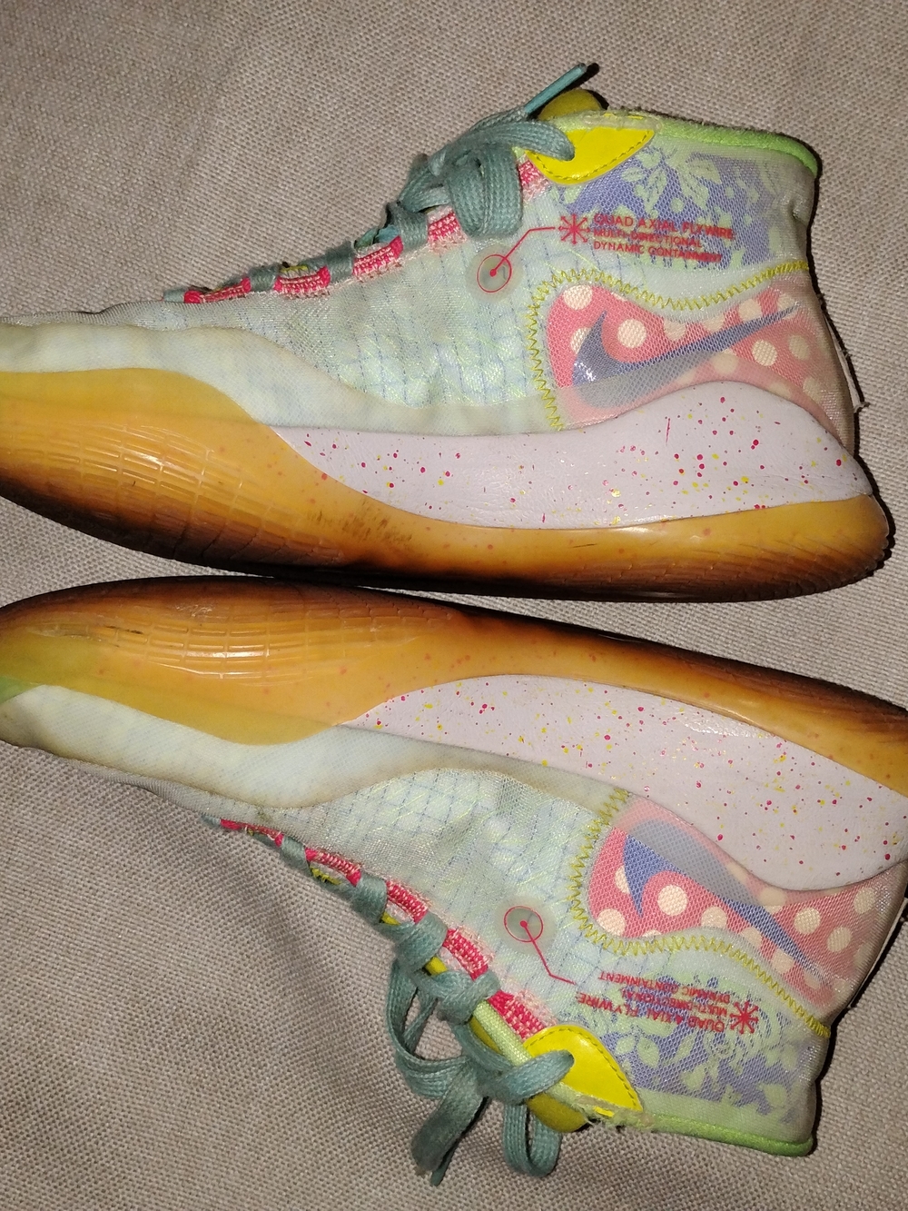 Nike Pastel Multicolor High-Top Sneakers with Yellow and Mint Accents